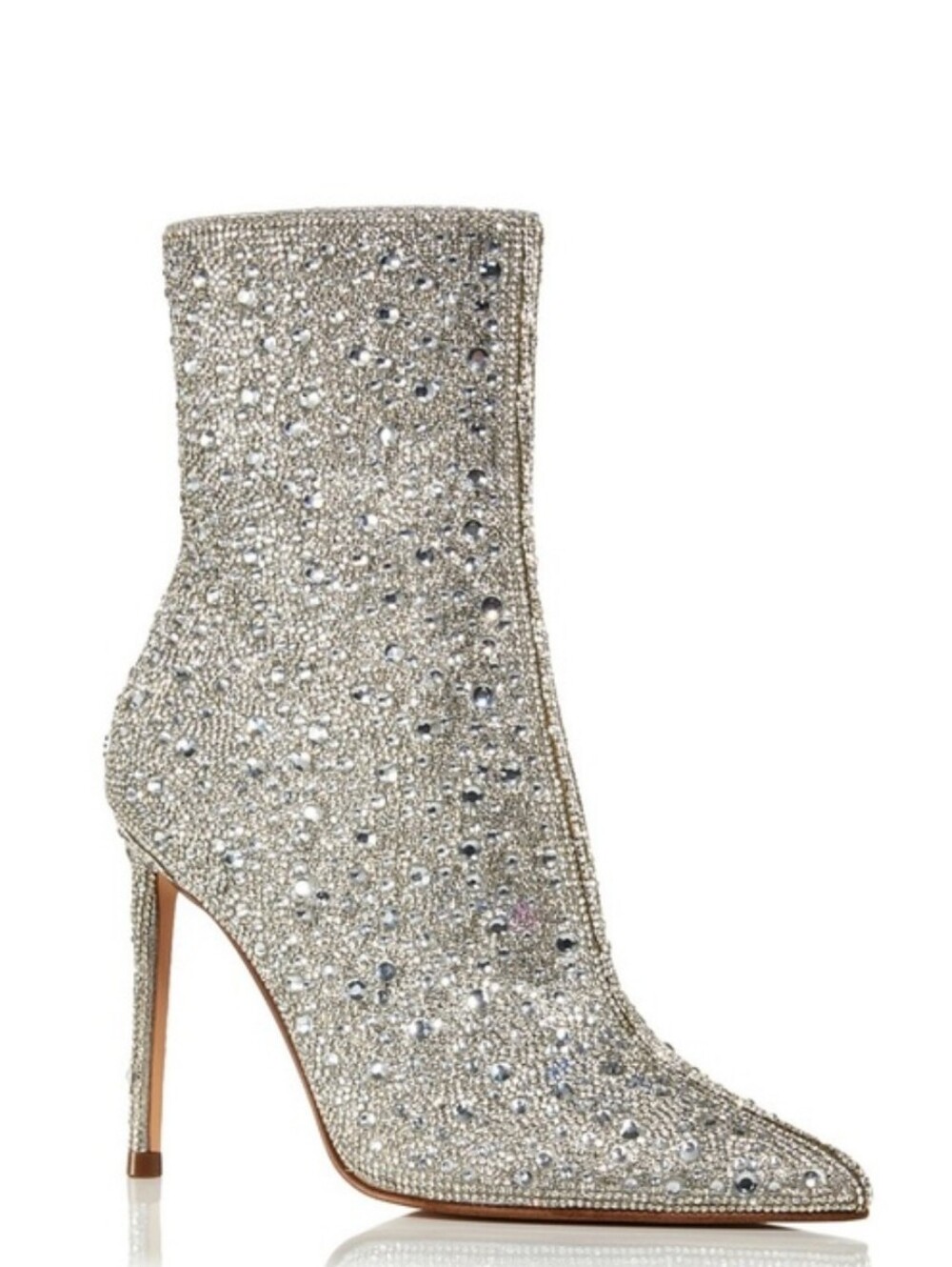 Aqua Bloomingdale's Silver Crystal Embellished Stilletto Ankle Booties Gorgeous
